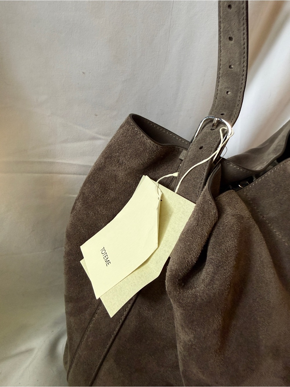 Toteme Suede Tote in Granite - Picture 4 of 9